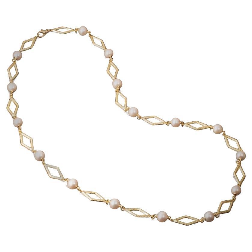 Veschetti 18 Kt Yellow Gold and South Sea Pearls Necklace For Sale