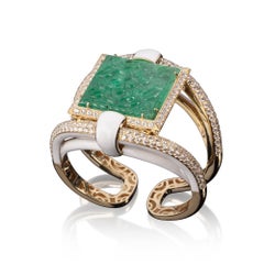 Veschetti 18 Kt Yellow Gold Emerald Diamond Bracelet