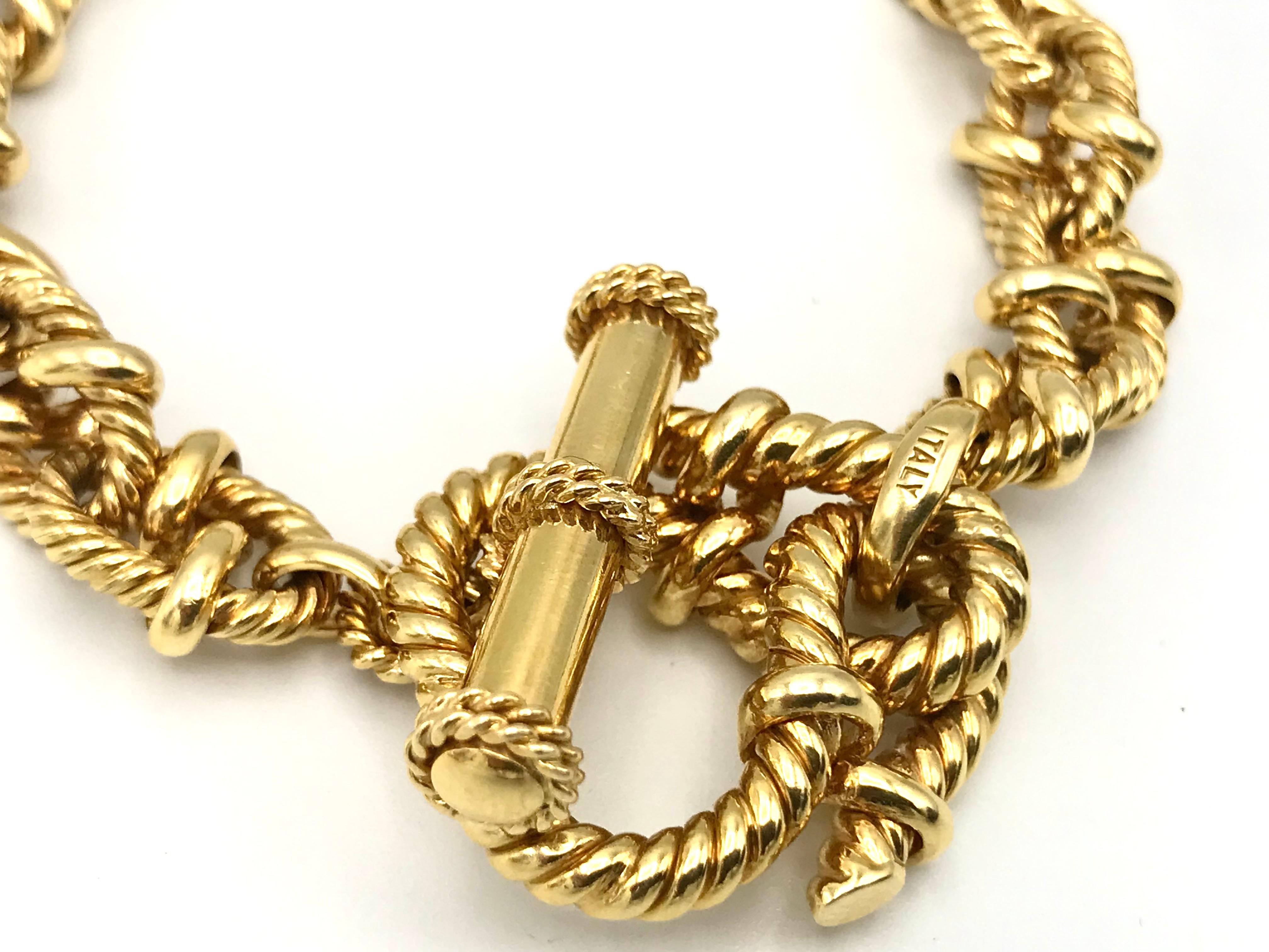 Vesco Italy Yellow Gold Rope Chain Necklace Bracelet Set 3