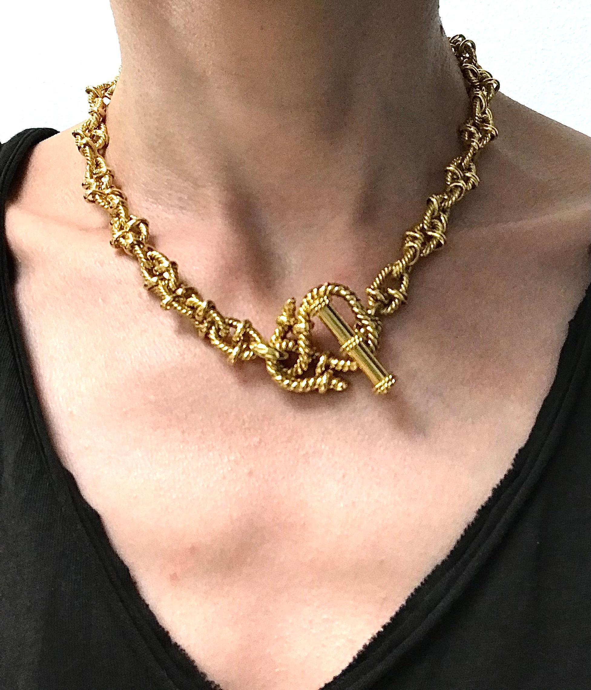 Ensemble collier et bracelet à chaîne en or jaune et corde Vesco, Italie Excellent état à Beverly Hills, CA