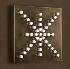 'Vesper Aura' Solid Brass Flush Mount Wall Sconce or Ceiling Lamp by Bono Holt