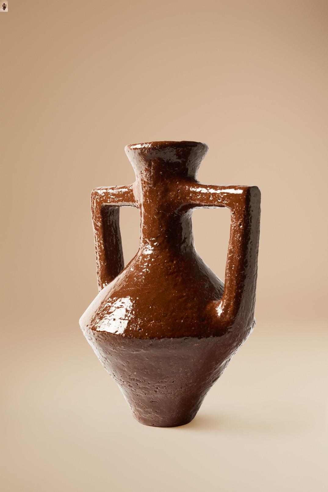 XXIe siècle et contemporain Vase 06 en argile de grès texturée. Fabriqué à la main par Jade Paton pour Lemon en vente
