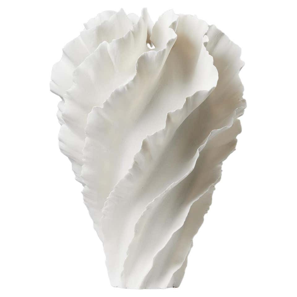 Abstract White and Blue Ruffled Sculpture, Sandra Davolio For Sale at ...