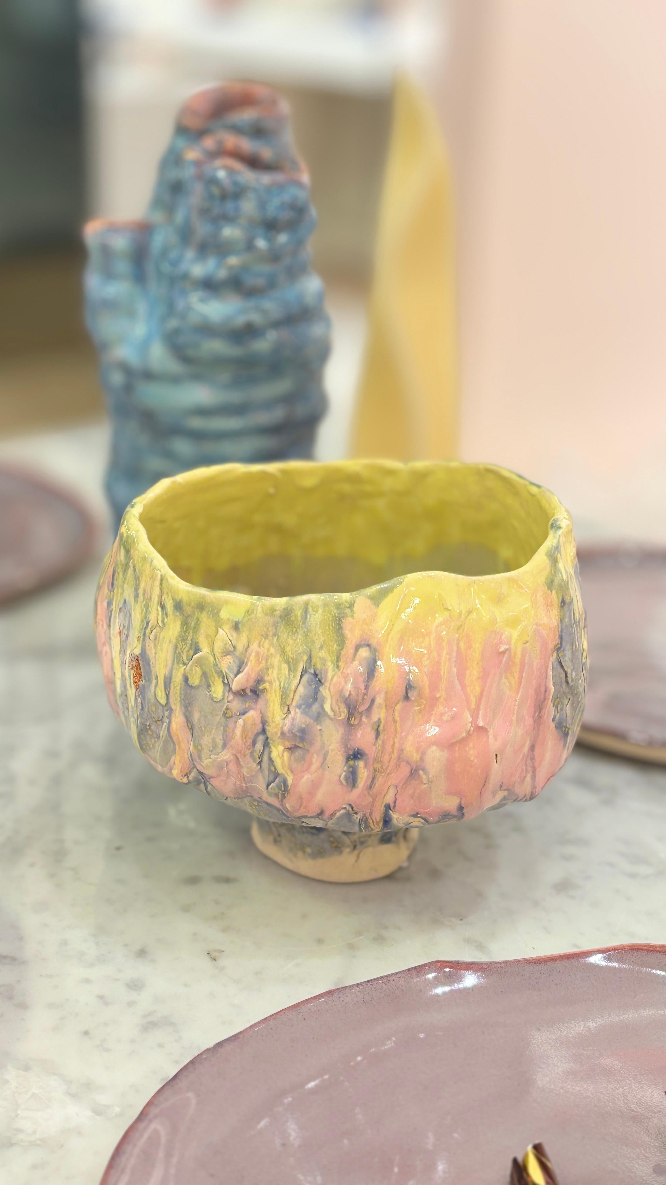 Vaso in gres in colori pastello in stile moderno in vendita 5