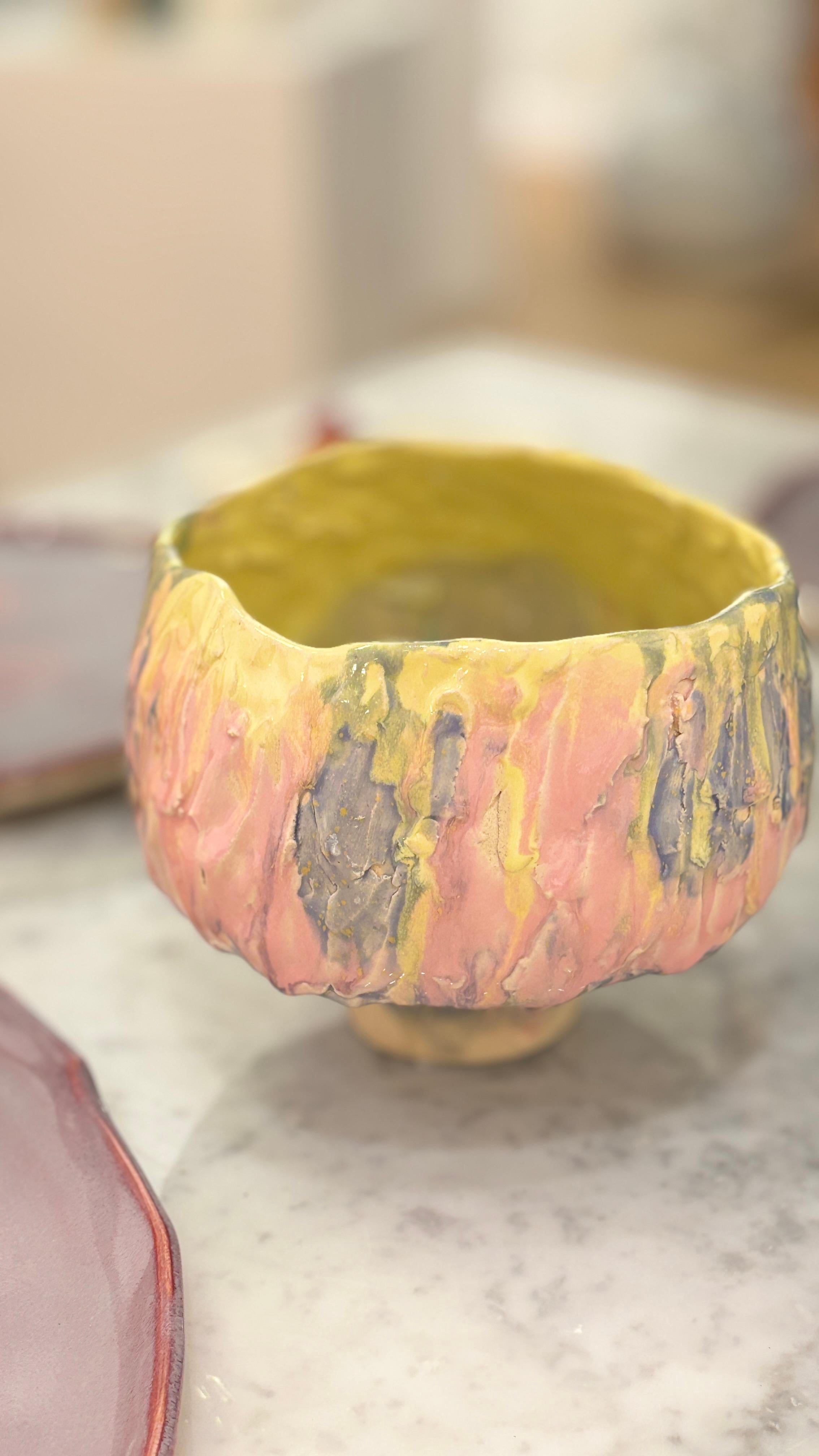 Vaso in gres in colori pastello in stile moderno in vendita 6