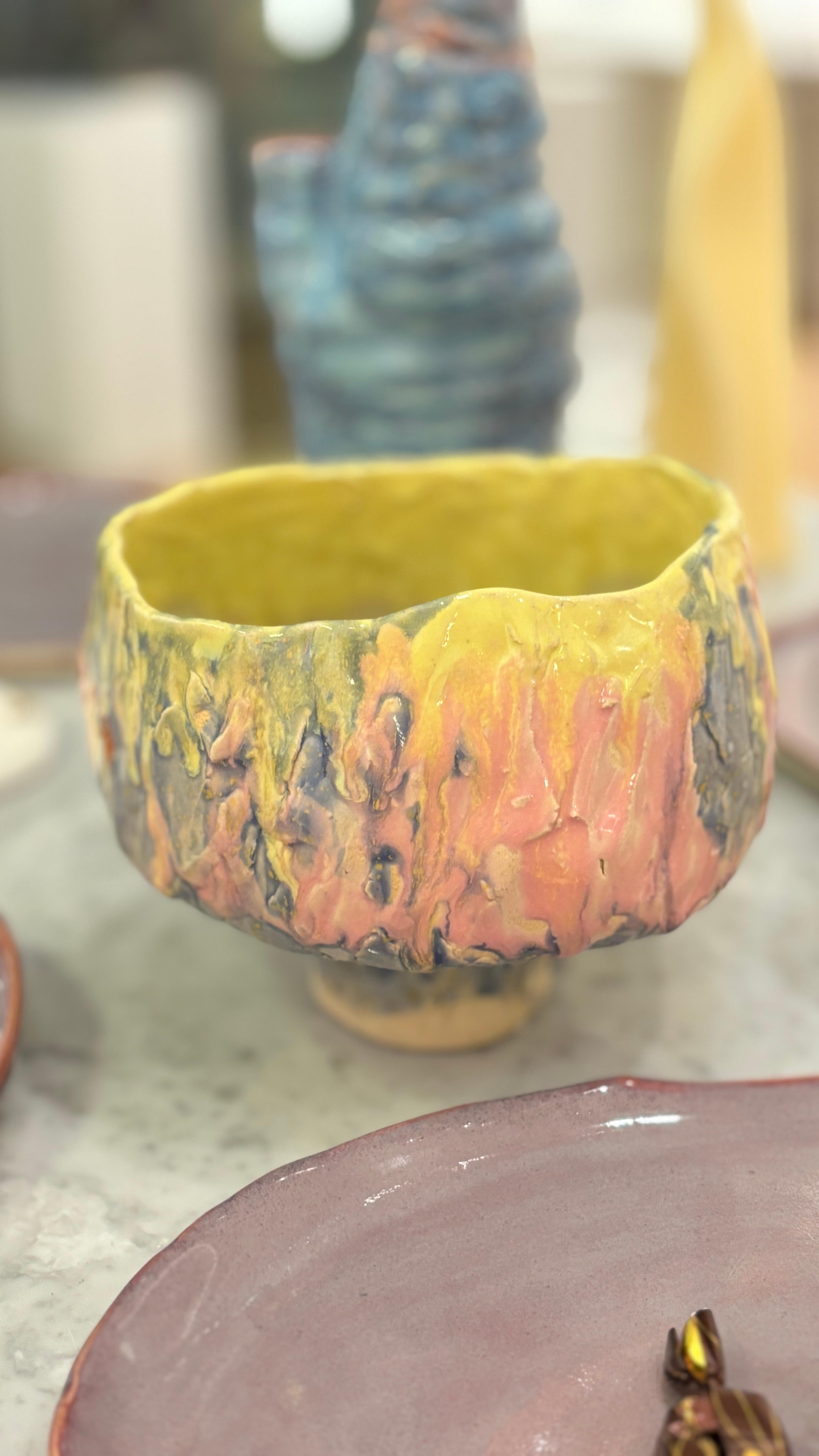 Vaso in gres in colori pastello in stile moderno in vendita 7