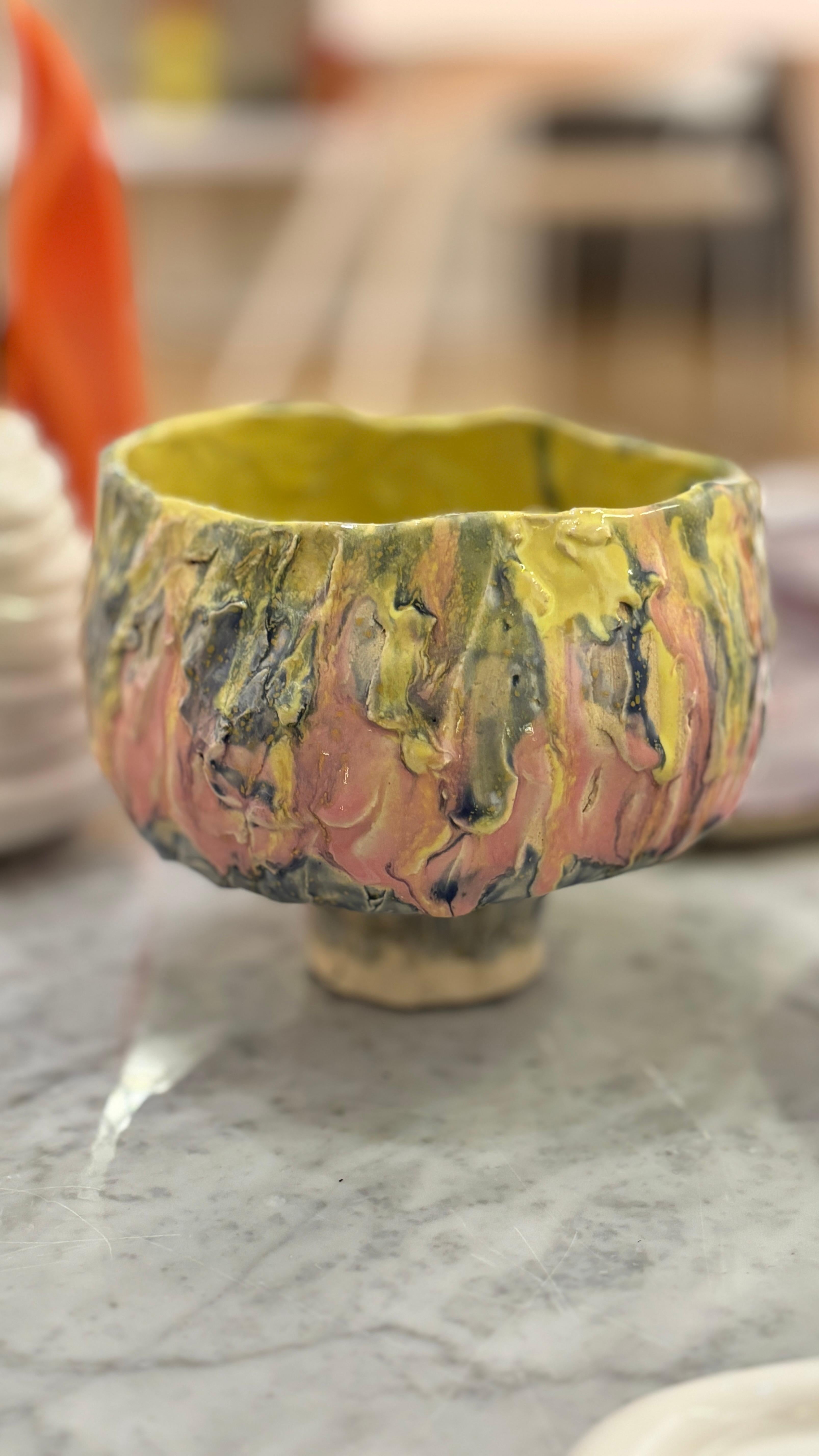 Vaso in gres in colori pastello in stile moderno in vendita 8