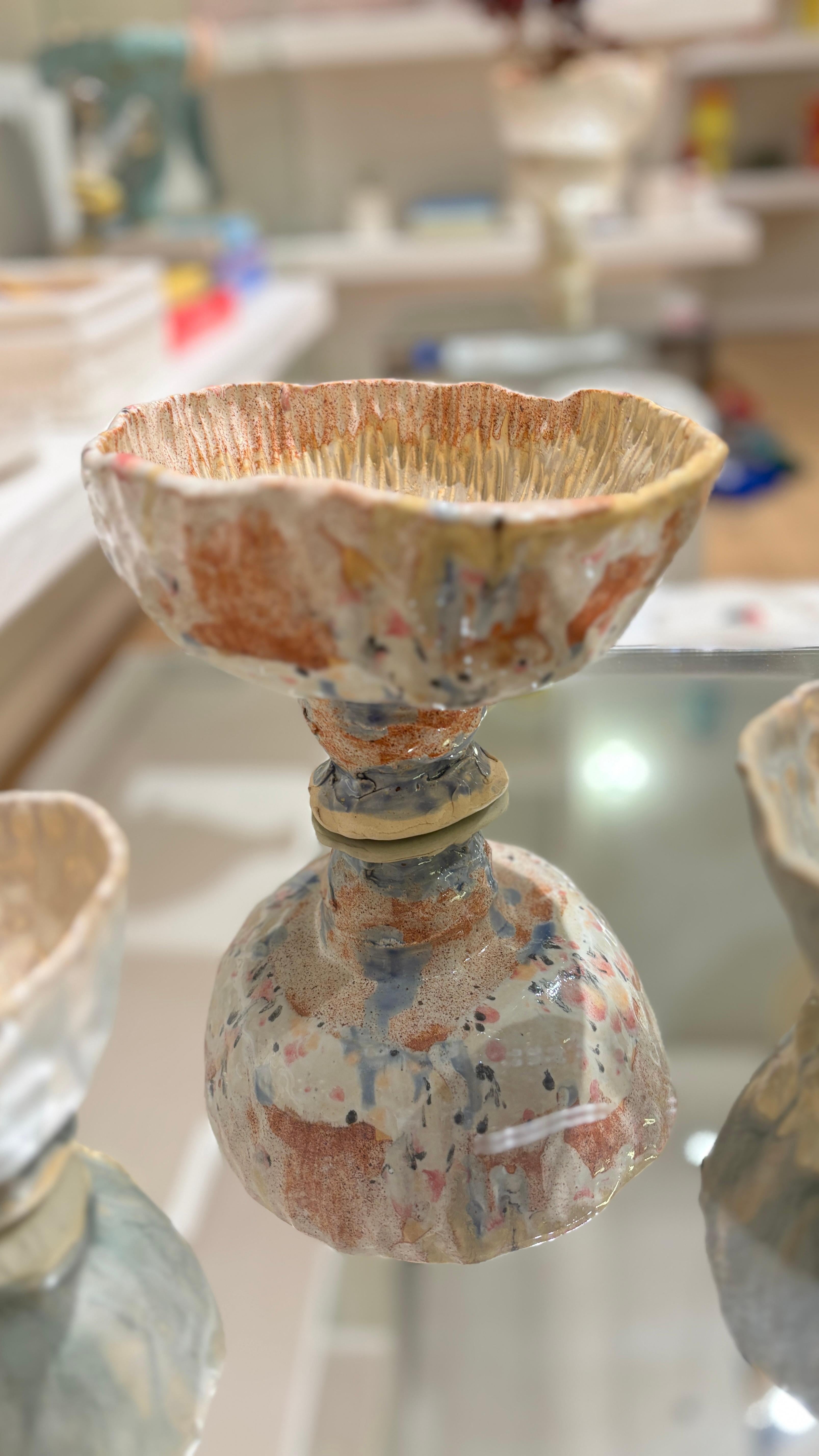 XXI secolo e contemporaneo Vaso in gres in colori pastello in stile moderno in vendita