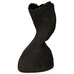 21st Century Vessel No 1 Handmade Black Vase Sculpture by Ludmilla Balkis