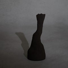 21st Century Handmade Black Stoneware Vase Sculpture crafted by Ludmilla Balkis