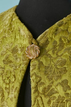 Gilet e pantaloni in velluto damascato PIERRE BALMAIN Ivoire Circa anni '70