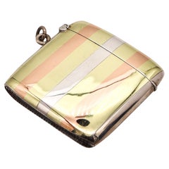 VESTA CASE 1920 Deutschland Art Deco passt Schachtel in 14Kt Gold & Sterlingsilber