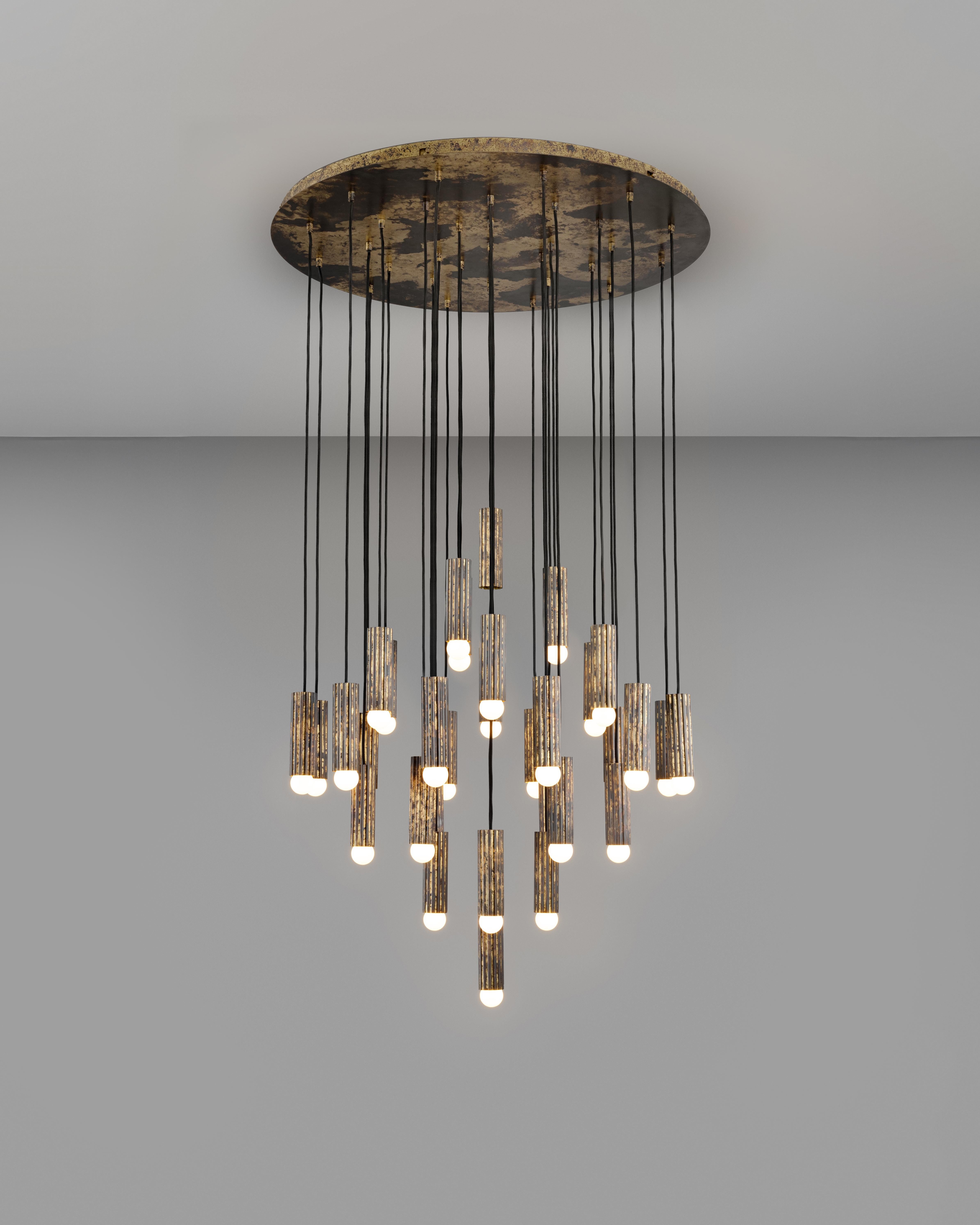 Industrial Vesta Cluster 32 Chandelier For Sale