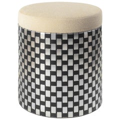 Pouf ottico nero Vesta
