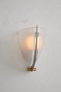 Vesta Postmodern Glass Sconce Pair for VeArt  by Ernesto Gismondi C 1990