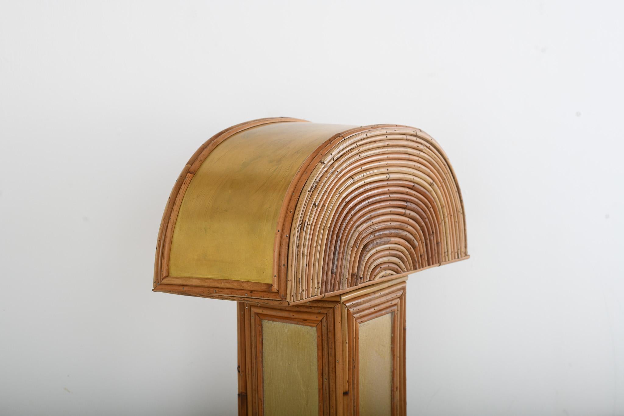 Contemporary Vesta Rattan Table Lamp For Sale