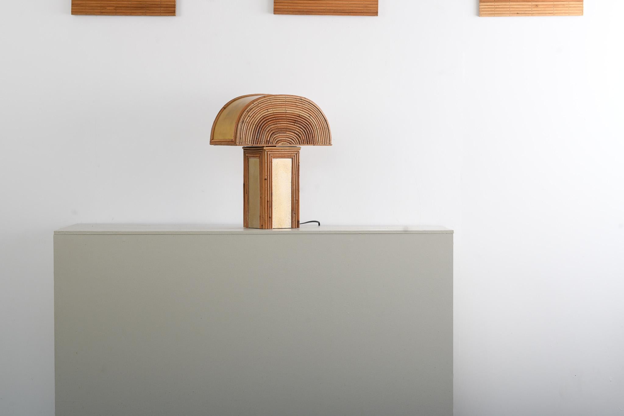 Vesta Rattan Table Lamp For Sale 1