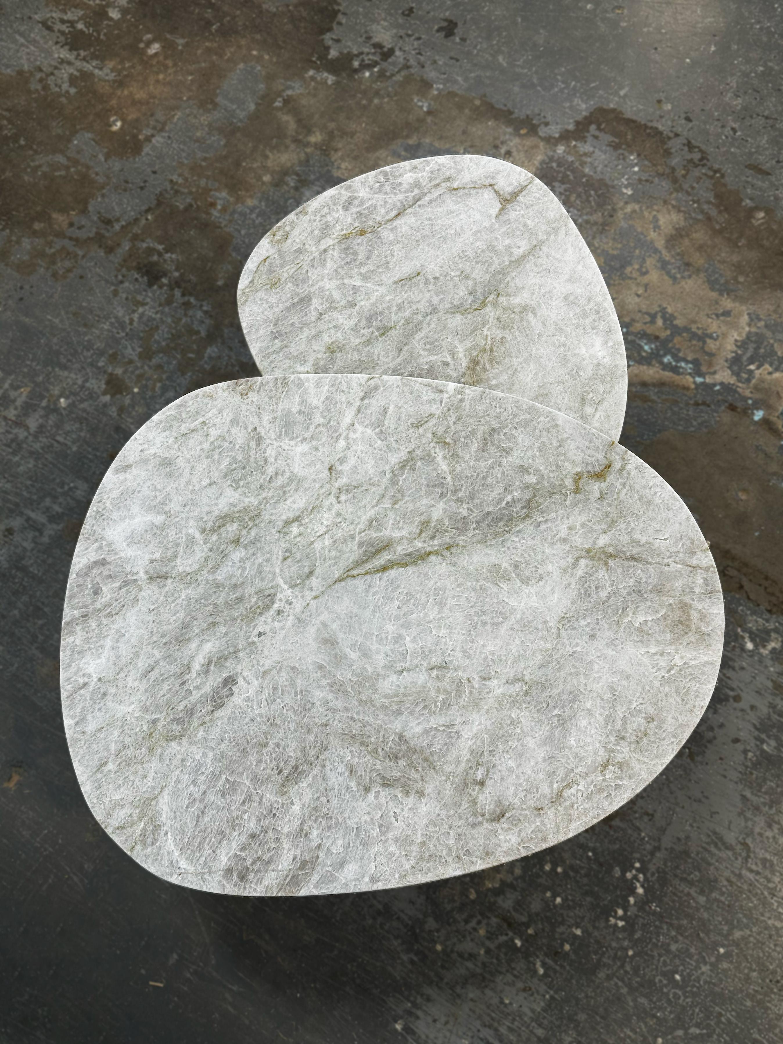 Vesta Stone Topped & Solid Ash Nesting Tables by Mary Ratcliffe Studio In New Condition In Toronto, ON