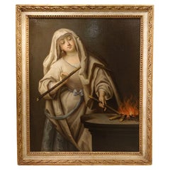 Vestal reviving the sacred fire, French school, 18th century