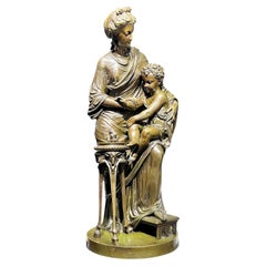 Vestal Virgin and Cherub Bronze Sculpture After Louis Sauvageau (1822–1874)