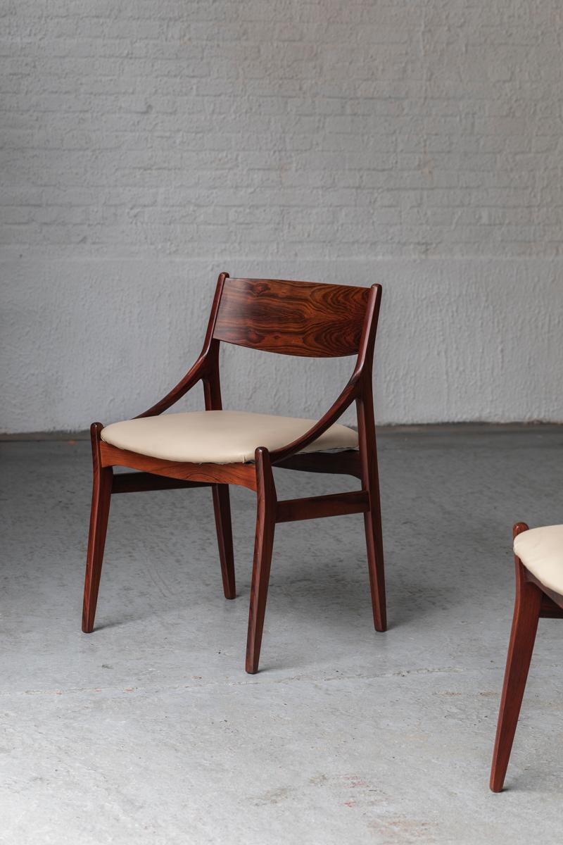 Vestervig Eriksen Set of 4 Dining Chairs in rosewood, Denmark, 1960’s 4