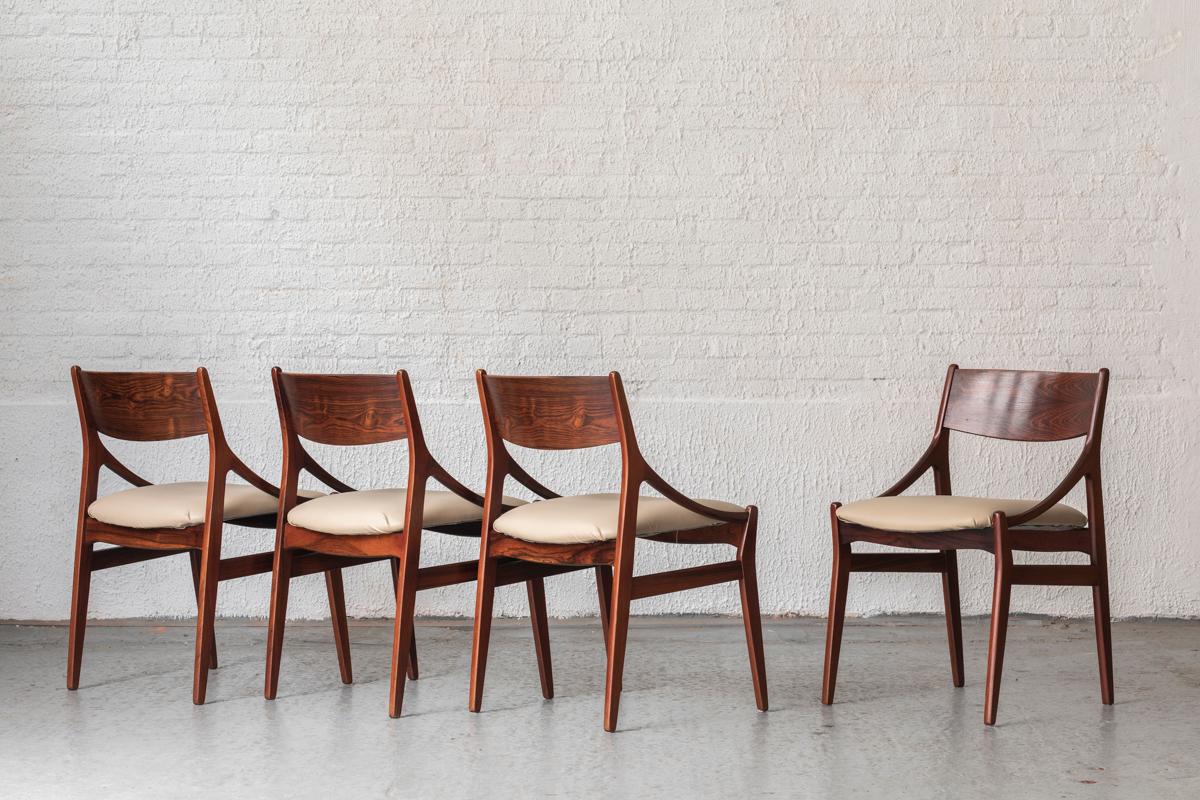 Vestervig Eriksen Set of 4 Dining Chairs in rosewood, Denmark, 1960’s 13
