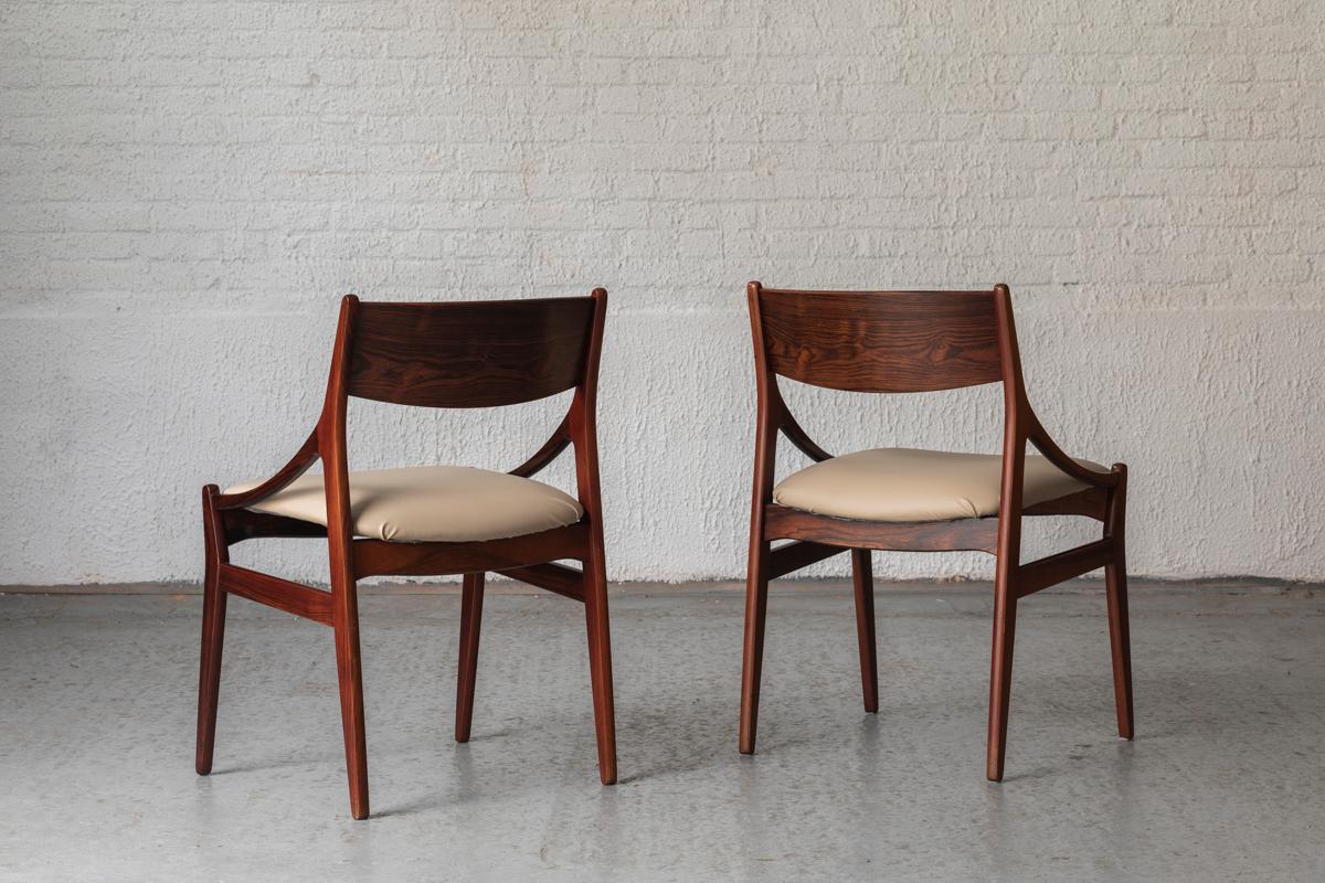 Vestervig Eriksen Set of 4 Dining Chairs in rosewood, Denmark, 1960’s In Good Condition In Antwerpen, BE