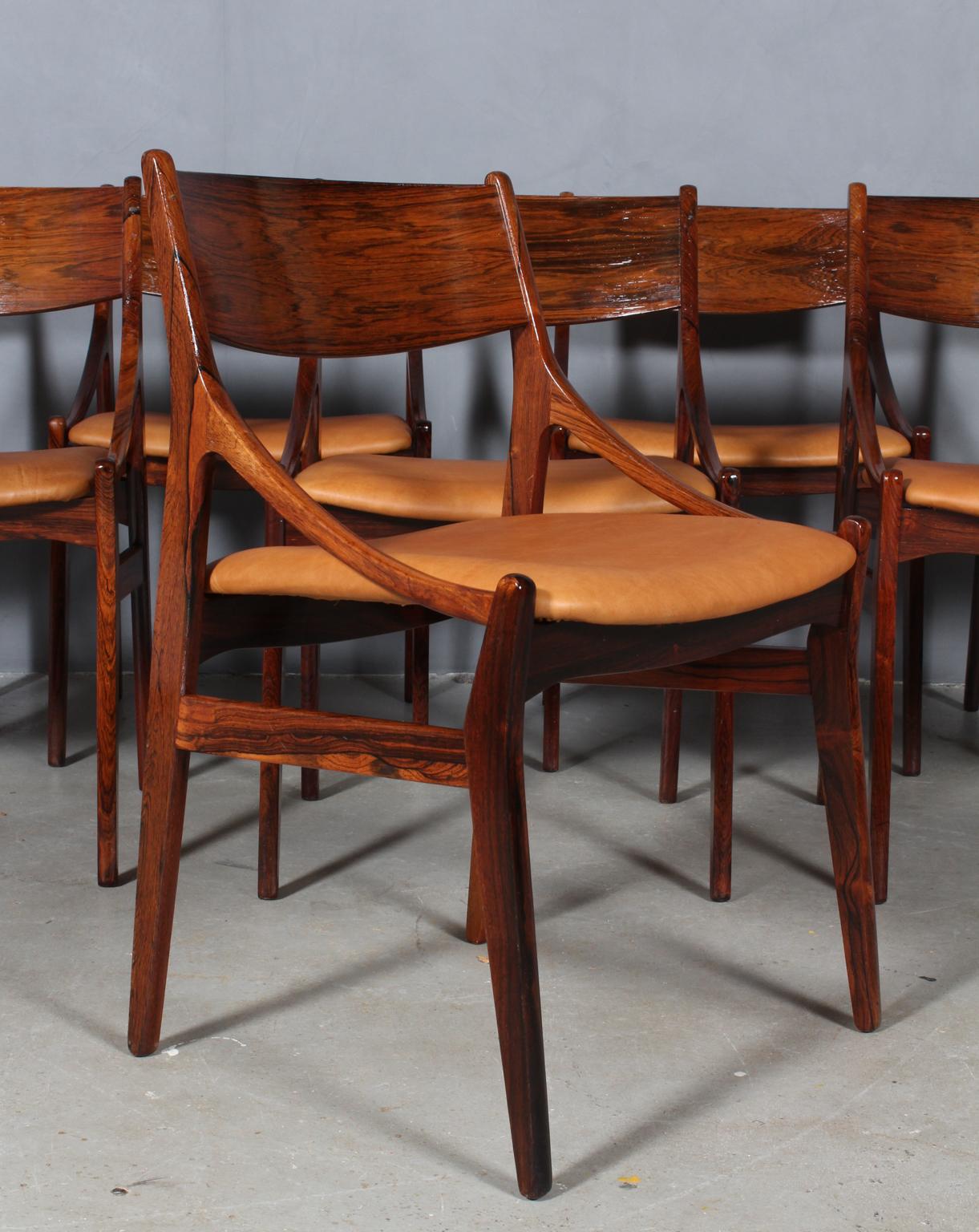 Scandinavian Modern Vestervig Eriksen, Set of Eight Dining Chairs