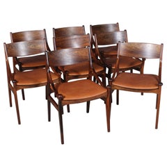 Vintage Vestervig Eriksen, Set of Eight Dining Chairs