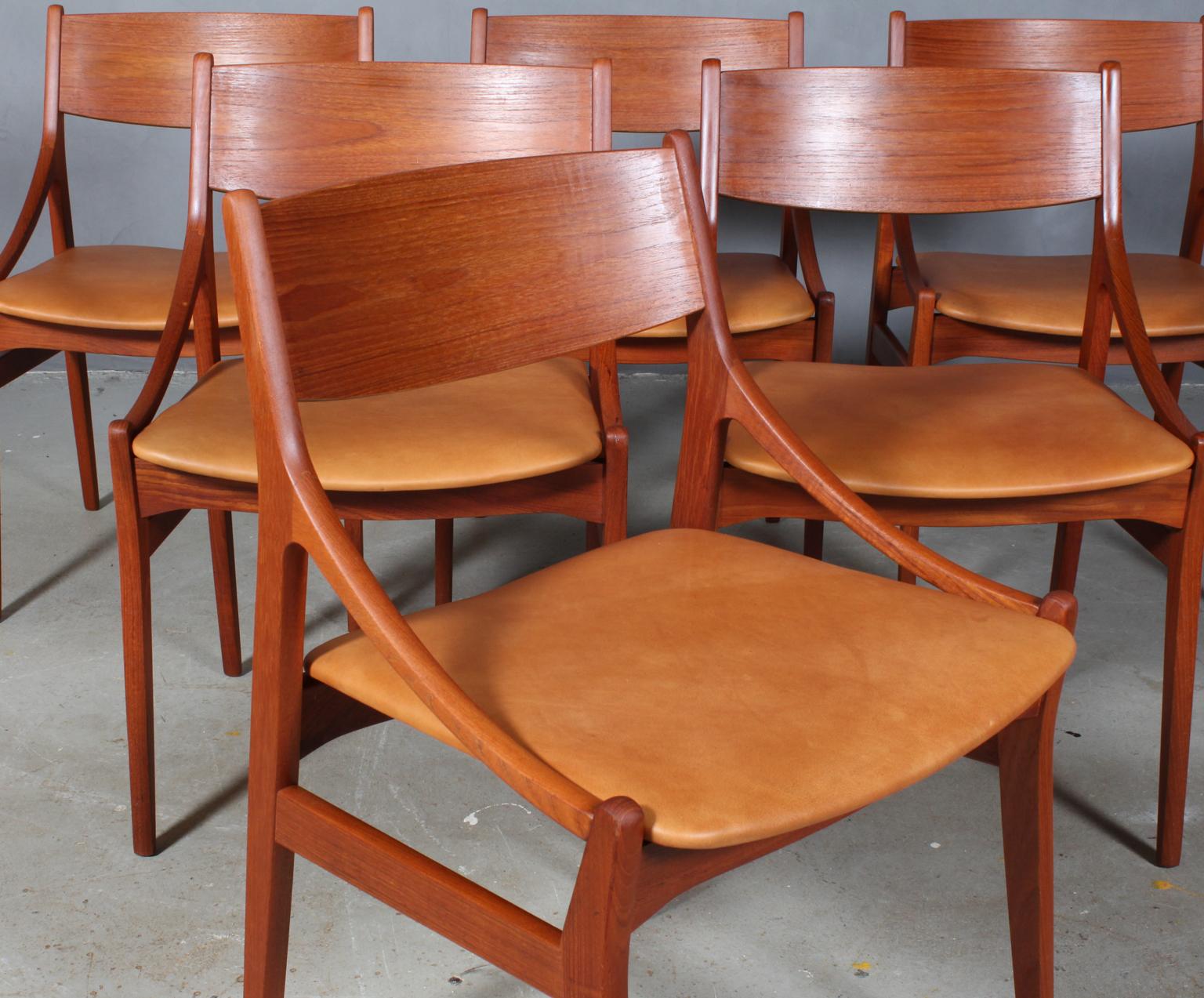 Scandinavian Modern Vestervig Eriksen, Set of Six Dining Chairs