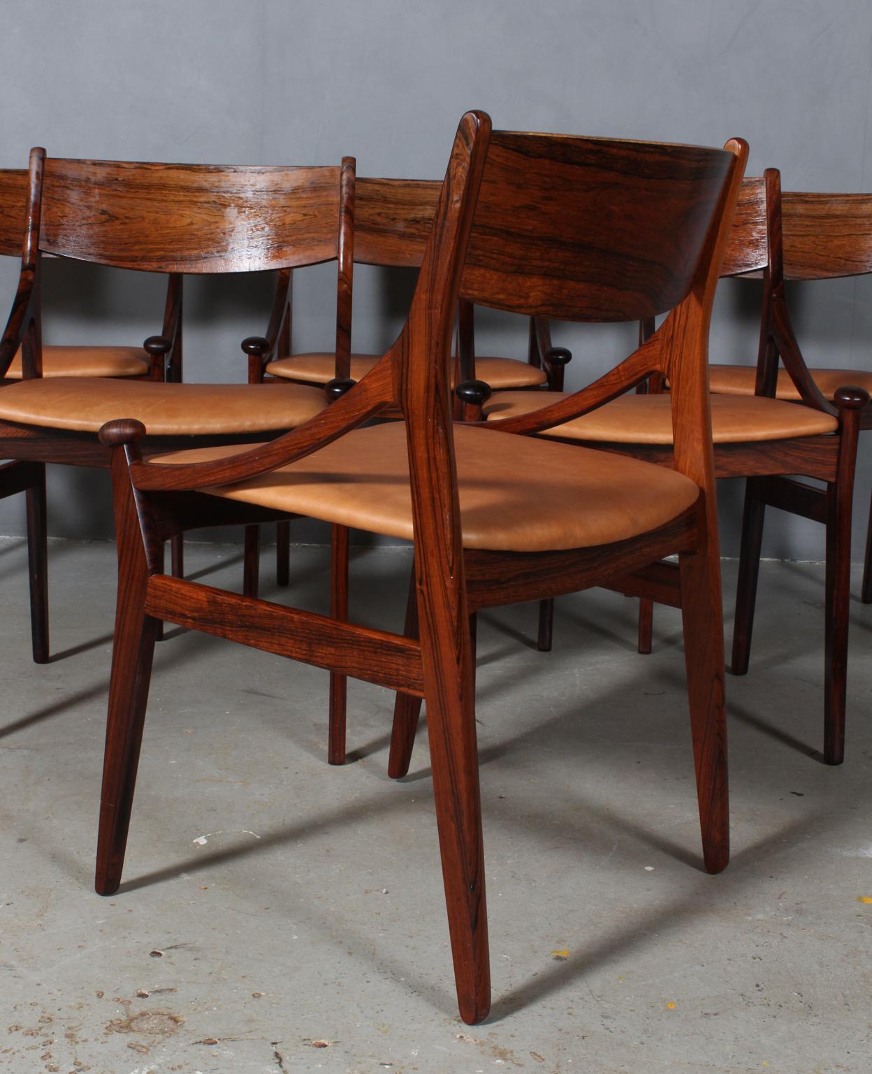 Leather Vestervig Eriksen, Set of Six Dining Chairs