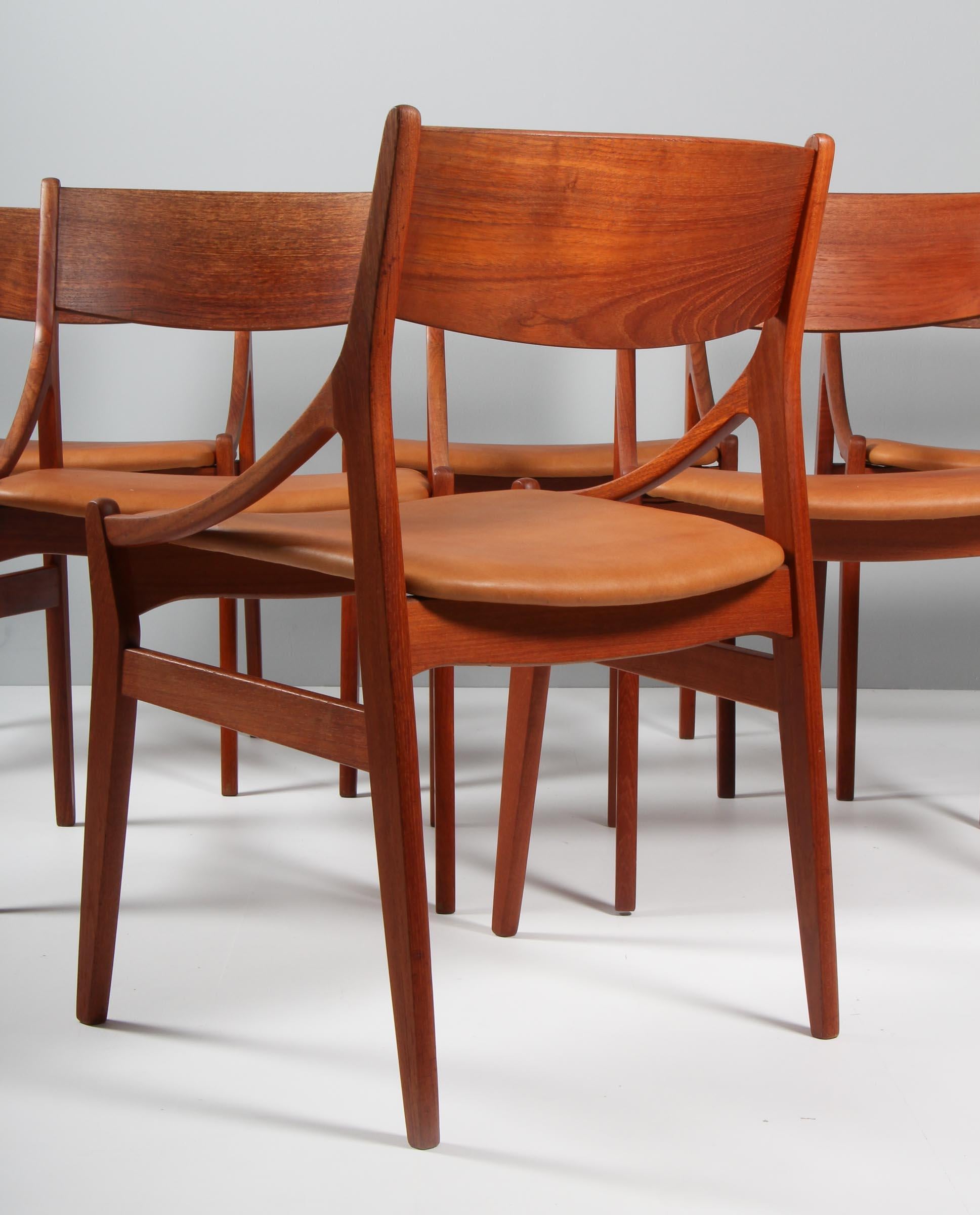 Leather Vestervig Eriksen, Set of Six Dining Chairs