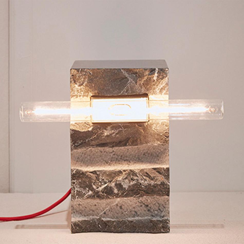 Contemporary Vestige lamp Small by Josep Vila Capdevila - Marquina marble floor lamp For Sale