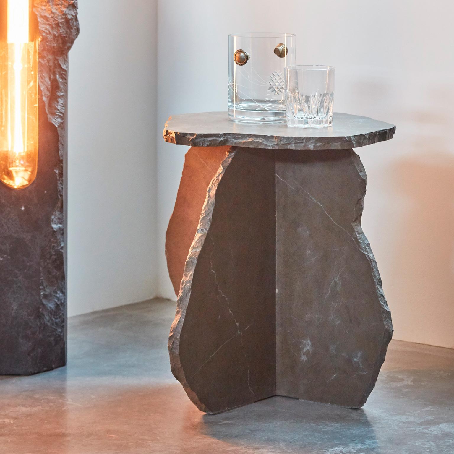 Contemporary “Vestiges Side Table” Marble Stone Brutalist Minimalist Coffee Table For Sale