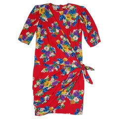 Vestito in seta con fiori Escada by Margaretha Ley vintage 1980s