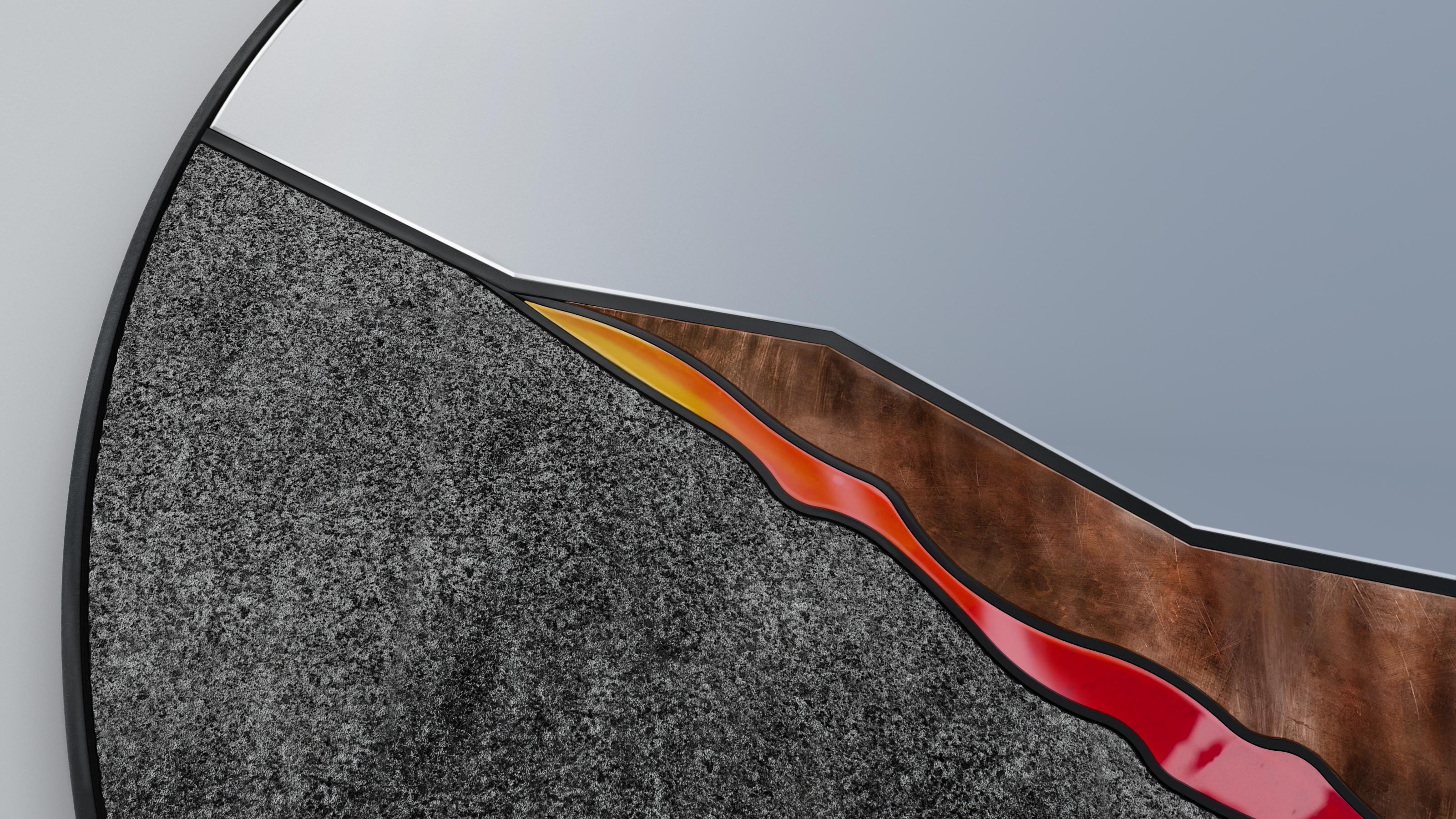 Postmoderno Specchio da parete Vesuvius 90 di Atlas Project in vendita