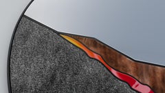 Miroir mural Vesuvius 100 Cuivre, Verre de Pierre de lave Fusion par Atlas Project