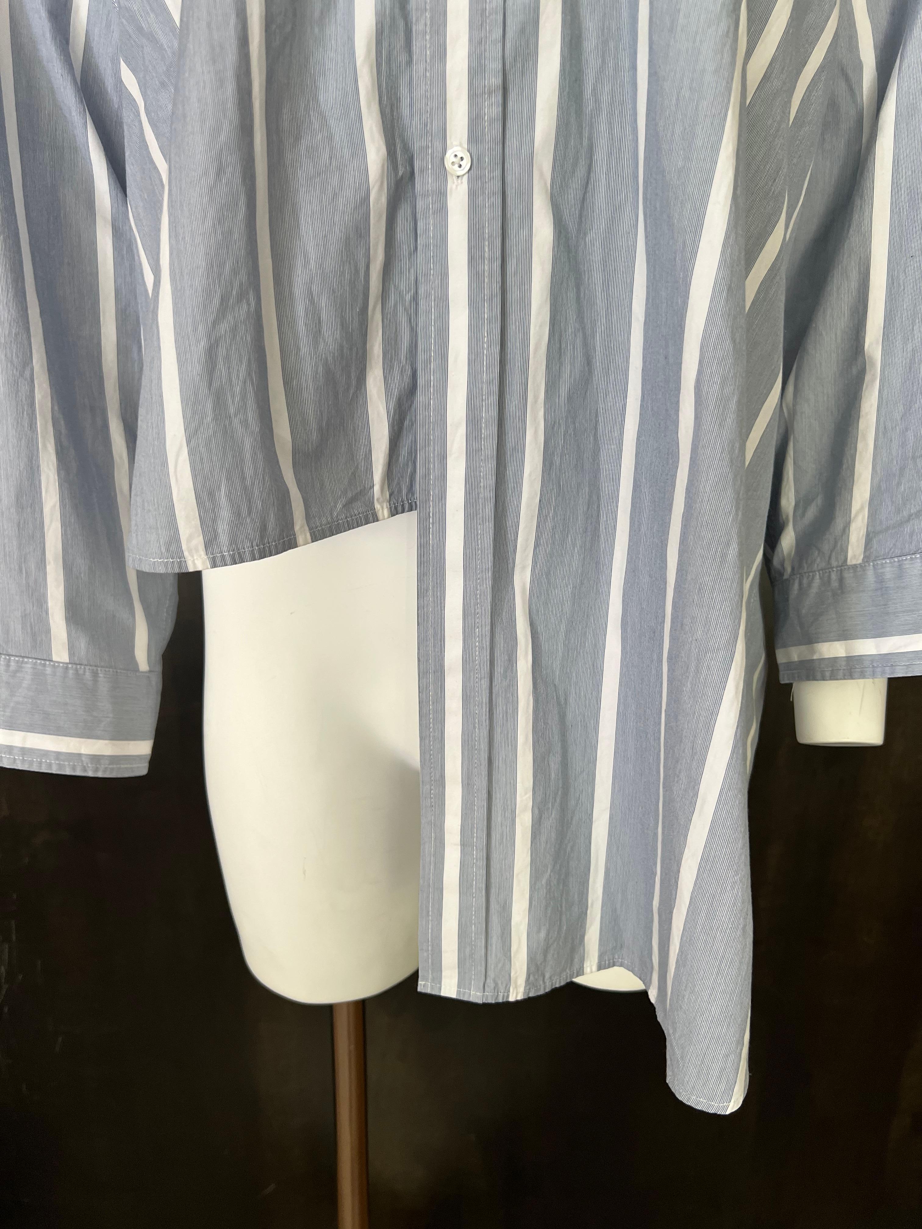 Vetemens Blue and White Button Down Shirt Blouse, Size XS 5