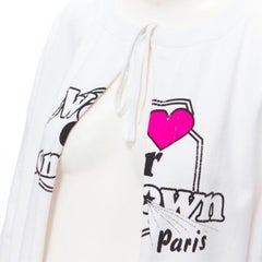 VETEMENTS 2018 Demna bianco We Love Our Hometown maglione con spacco frontale XS