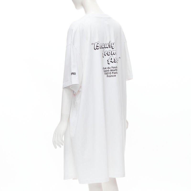 VETEMENTS 2018 Demna white We Love Our Hometown split front sweater XS For Sale 1
