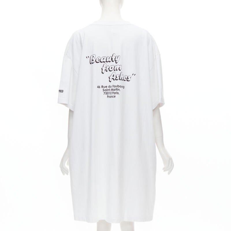 VETEMENTS 2018 Demna white We Love Our Hometown split front sweater XS For Sale 2