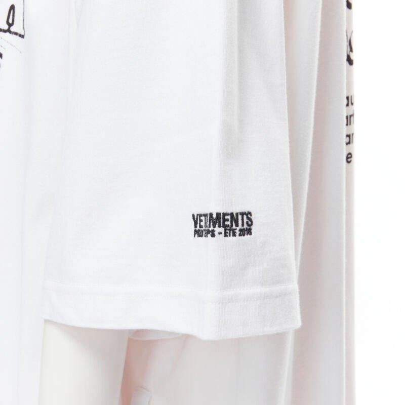 VETEMENTS 2018 Demna white We Love Our Hometown split front sweater XS For Sale 3