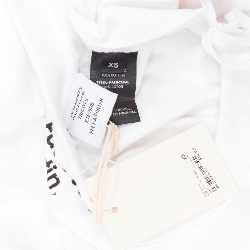 VETEMENTS 2018 Demna white We Love Our Hometown split front sweater XS For Sale 4