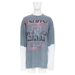 VETEMENTS 2018 Runway Its OK Im A Ninja Trompe Loeil long sleeve tshirt S