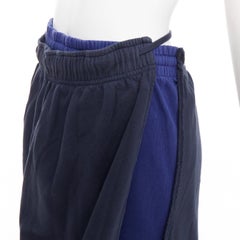 VETEMENTS 2019 Demna Bicolor gewaschene Baumwolle dekonstruiert Sweats Wickelrock XS