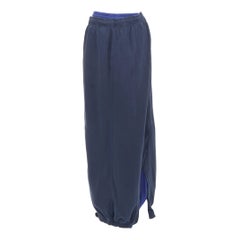 VETEMENTS 2019 Demna bicolore coton lavé déconstruit sweats wrap jupe XS