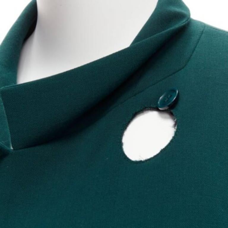 Green VETEMENTS 2019 forest green logo patch back oversized double-breasted blazer XS For Sale