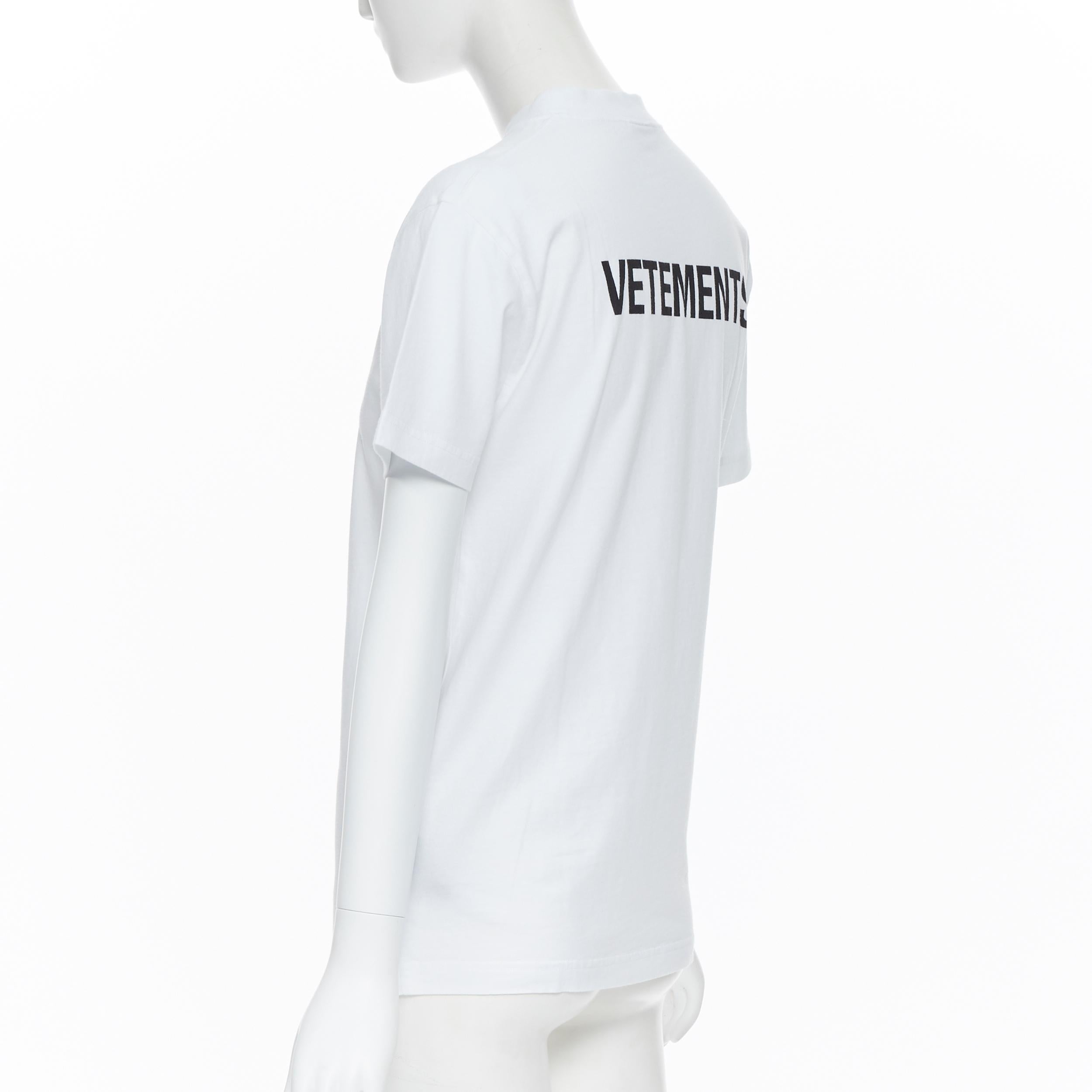 Gray VETEMENTS AW18 gold STAFF logo print short sleeve t-shirt XS