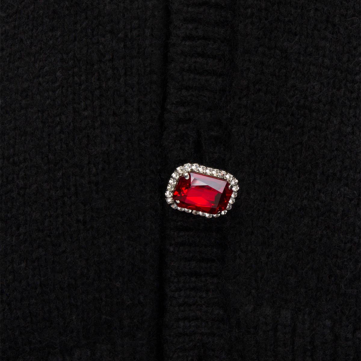 Black VETEMENTS black alpaca JEWEL BUTTON OVERSIZED Cardigan Sweater M