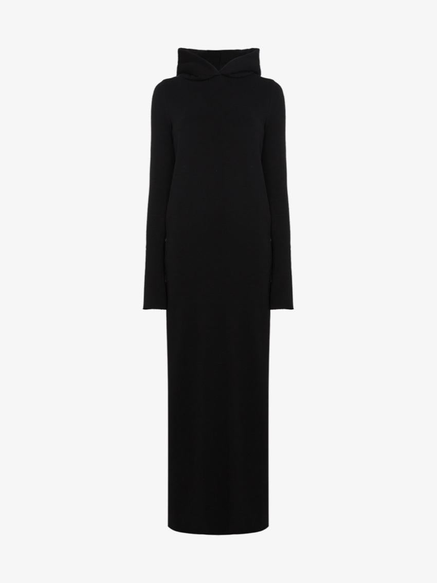 Vetements Black Cotton Hooded Maxi Sweatshirt Dress 

This black Vetements hoodie maxi dress is part of a remake of the brand's inaugural collection and features long sleeves, a slit up the back, and pockets. So now, you no longer have to choose
